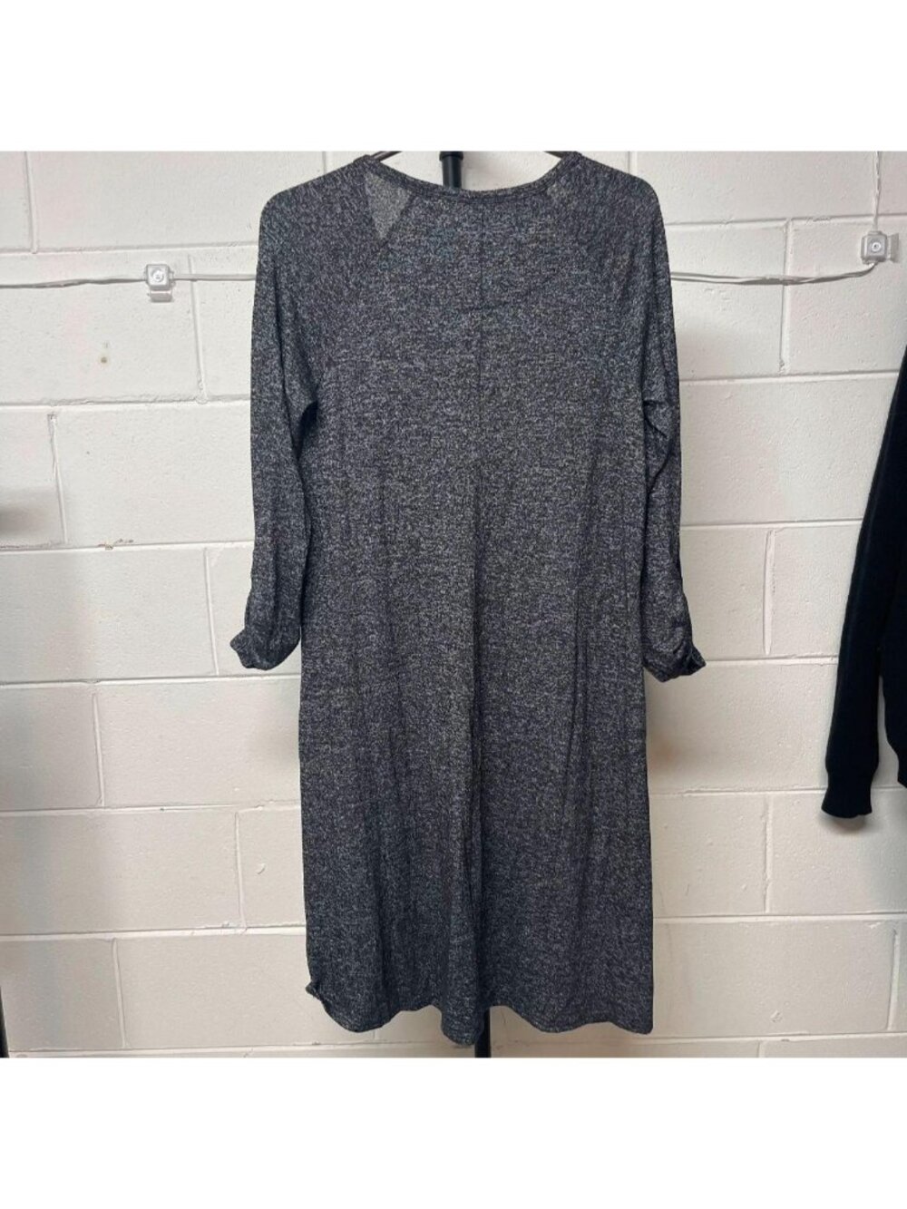 Philosophy Dresses Charcoal Heather Knit Roll-Tab Sleeve Henley Dress Size S - Picture 6 of 8